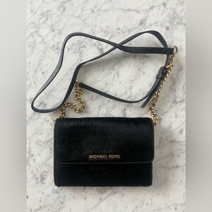 Michael Kors Black Crossbody Bag with Gold Chain